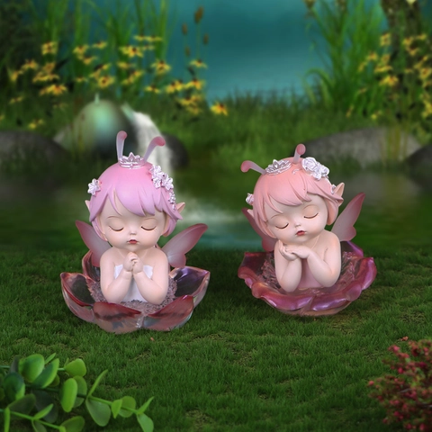 Kawaii Forest Fairy Elf Figures Resin Blind Box Toys Cute Flower Fairy Dolls For Desktop Decoration Birthday Gift For Girls