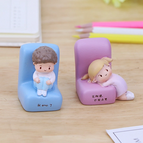 Resin Cartoon Desktop Beeldjes Leuke Ontspannende Luie Baby Ornamenten Voor Thuis Kantoor Auto Decor Ins Stijl Genezing Nieuwigheid