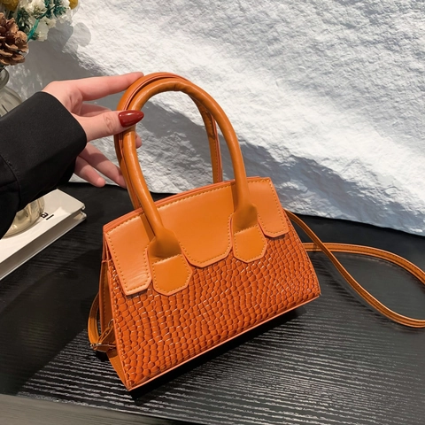 Sac À Main Femme Motif Crocodile Cuir PU Sac Bandoulière Avec Poignée Supérieure Bandoulière Réglable Élégant