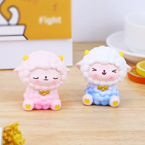 Schattige Cartoon Schaap Hars Figuren Miniatuur Lam Beeldjes Voor Bureau Auto Dashboard Thuis Kantoor Kawaii Dier Decor