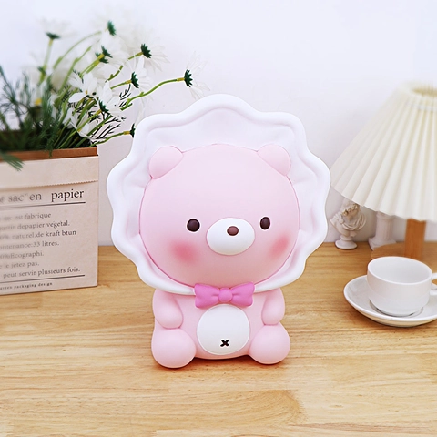 Salvadanaio A Forma Di Orso Grande Capacità Vinile Resistente Alle Cadute Scatola Salvaspazio Regalo Compleanno Bambini
