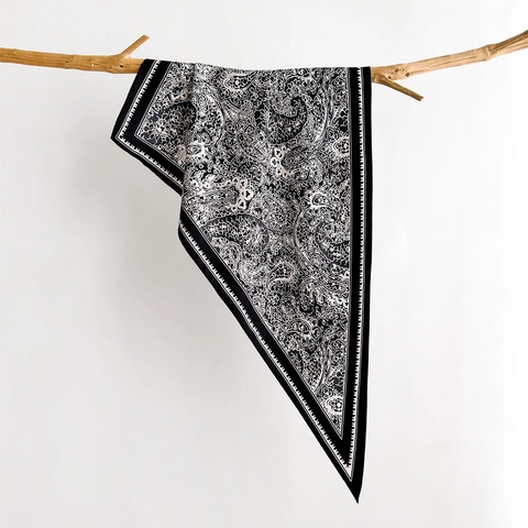 Retro Paisley Dreieckstuch Seidig Polyester Halstuch Französischer Stil Bedrucktes Stirnband Für Damen