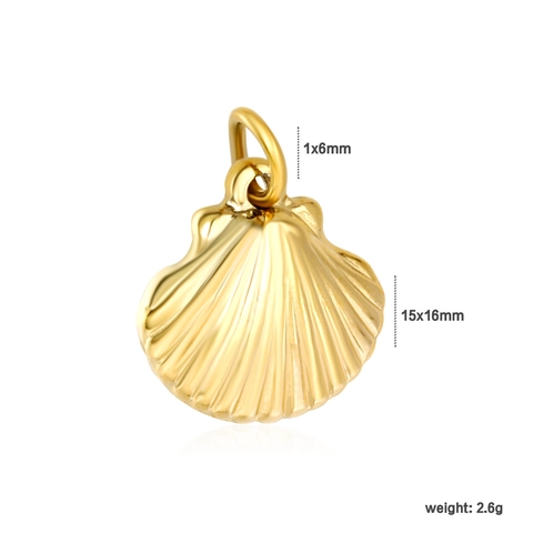 Καρδιά Κοχύλι Αστερίας Μενταγιόν Σμάλτο Stainless Steel Charms Για DIY Κολιέ Βραχιόλι Κατασκευή Κοσμημάτων Χρυσό