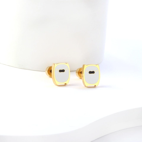 Pendientes De Robot De Dibujos Animados Y Cochecito De Bebé Acero Inoxidable Esmalte Goteo De Aceite Joyería Para Mujeres Niñas
