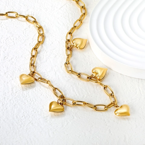 Herz Anhänger Knoten Halskette Edelstahl Minimalistisch Elegant Schlüsselbein Kette Schmuck Zubehör