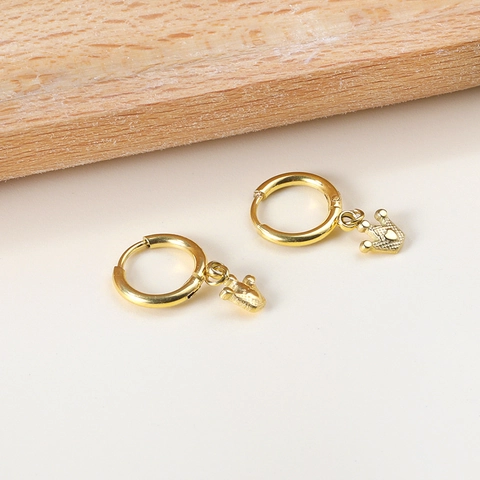 Edelstahl Creolen Mit Kronenanhänger 18K Vergoldet INS Stil Vielseitiger Modeschmuck Für Damen