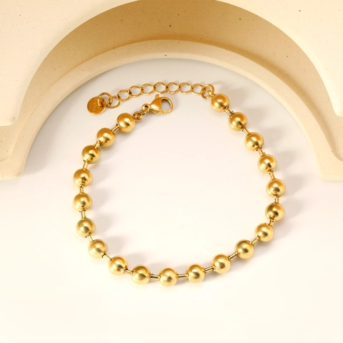 Minimalistisches Kugelarmband Polierter Edelstahl Verstellbare Kette Schmuck Mode Vielseitiges Accessoire Für Frauen