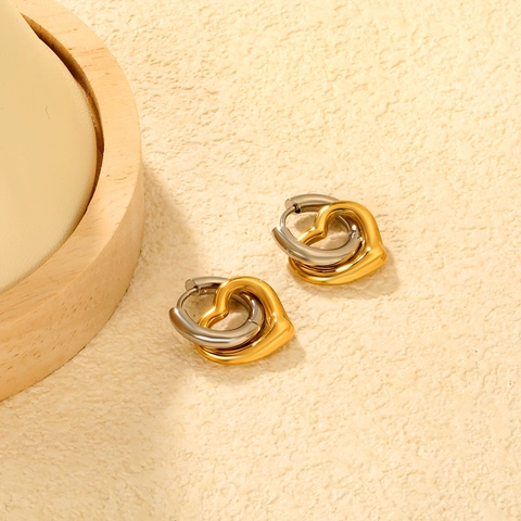 Orecchini A Cerchio A Cuore In Acciaio Inossidabile Per Donna Moderni Cerchi Intrecciati Rimovibili Gioielli Oro Argento