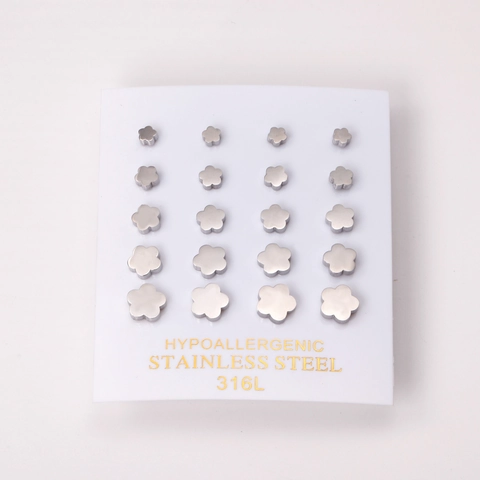 Flower Stud Earrings 316L Stainless Steel Hypoallergenic Minimalist Small Floral Jewelry Daily Wear Gifts For Women Girls