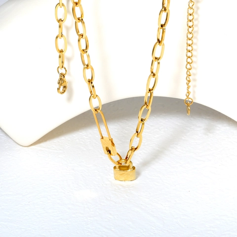 Herzkette Anhänger Halskette 304 Edelstahl Knebelverschluss Grobe Kette Hip Hop Punk Sweet Cool Schmuck Für Damen