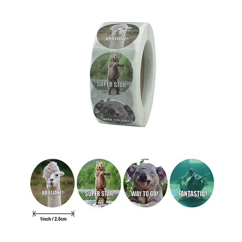 Pegatinas De Recompensa Motivadoras De Animales Llama Oso Koala Tortuga Etiquetas De Aliento Para El Aula Papel Adhesivo