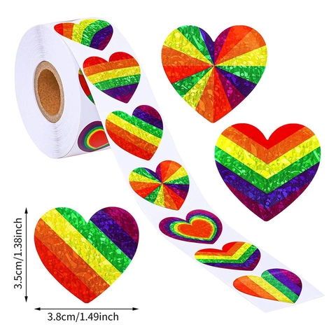 Adesivi Cuore Arcobaleno Etichette Adesive Laser Olografiche Per Confezioni Regalo San Valentino Scrapbooking DIY Decorativi
