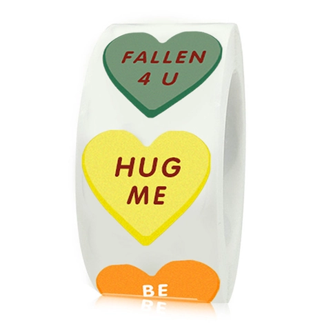 Autocollants De Coeur De La Saint-Valentin Rouleau Étiquettes Adhésives Multicolores Pour Emballage Cadeau Sceau De Lettre Romantique
