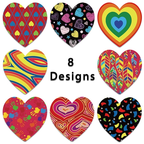 Rouleau D'Autocollants Décoratifs En Forme De Coeur Étiquettes Adhésives Multi Motifs Pour Cadeau De Saint Valentin Bricolage