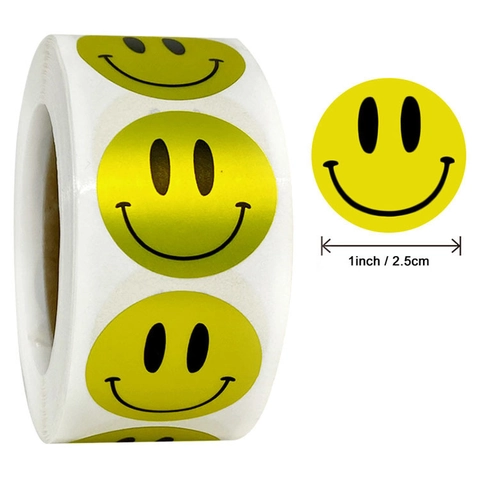 Runde Smiley Aufkleber Für Geschenkverpackung Hochzeit Geburtstag Party Dekoration Hochwertige Papier Dekoetiketten