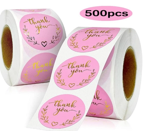 Pegatinas Rosas Redondas Thank You Etiquetas De Papel Dorado Para Caja De Regalo Sellado De Sobres Decoración Boda Fiesta