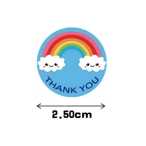 Adesivi Di Ringraziamento Arcobaleno Nuvola Etichette Adesive Rotonde Decorative Per Confezioni Regalo Sigillatura Decorazione Buste