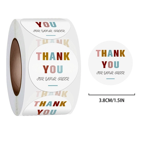 Round Thank You For Your Order Labels Decorative Sealing Stickers For Small Business Gift Packaging Envelope Stationery