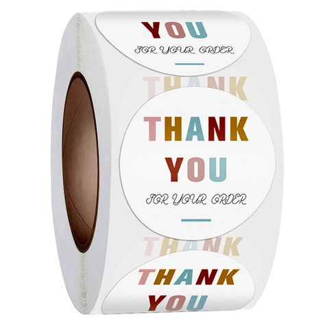 Round Thank You For Your Order Labels Decorative Sealing Stickers For Small Business Gift Packaging Envelope Stationery