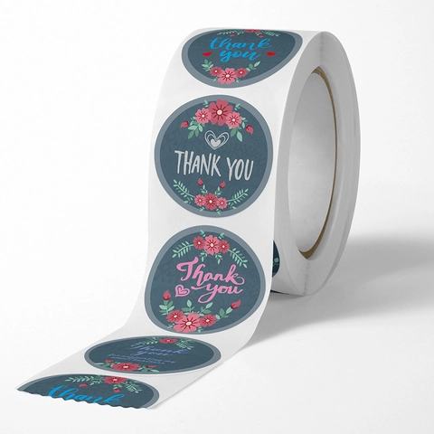Thank You Aufkleber Rund Floral Haftetiketten Für Small Business Geschenkverpackung Umschlag Versiegelung Dekor
