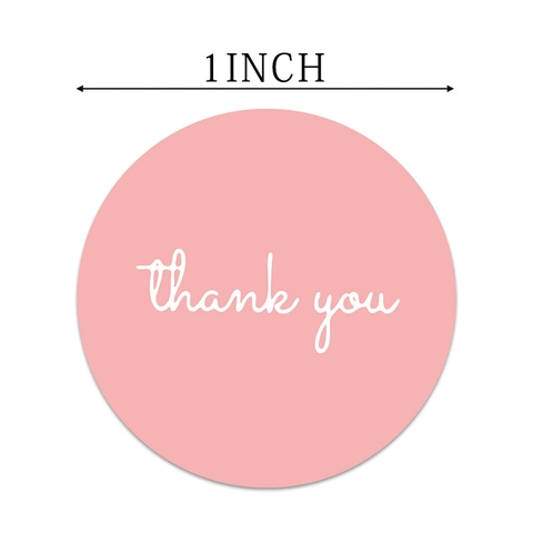 Autocollants Roses Ronds Thank You Étiquettes Adhésives Pour Emballage Cadeau Scellage D'enveloppe Décor Petite Entreprise