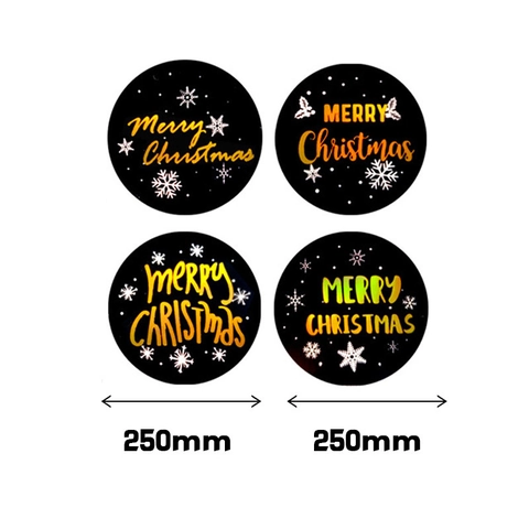 Autocollants de Scellage de Noël Ronds en Feuille d'Or Étiquettes Noires Joyeux Noël pour Emballage Cadeau Décoration Fête