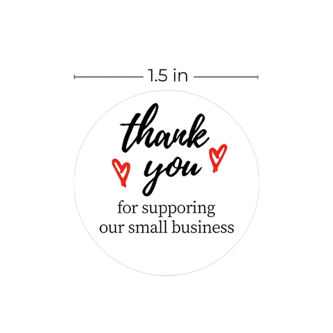 Autocollants De Remerciement Ronds Pour Petites Entreprises Emballage Cadeau Décor Papier Adhésif Motif Coeur