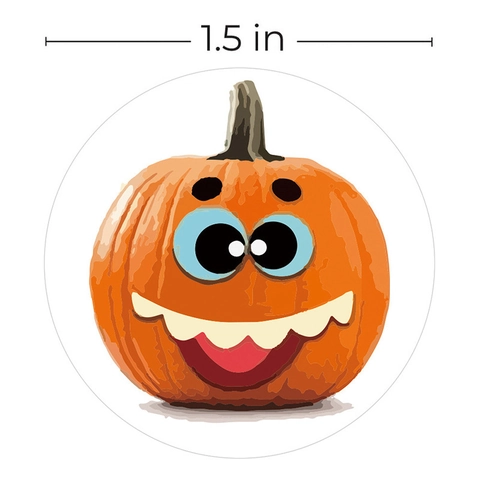 Autocollants Citrouille Halloween Étiquettes Papier Adhésif Rond Pour Décoration De Fête Emballage Cadeau