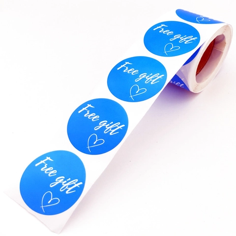 Free Gift Labels Stickers Round Heart Pattern Self Adhesive Gift Packaging Sealing Decoration