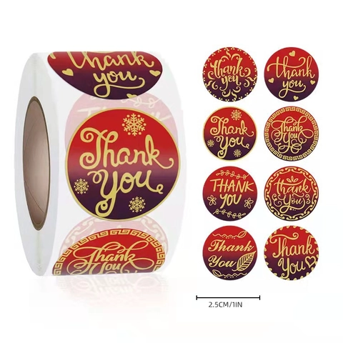 Autocollants Étiquettes Rondes Cœur Saint-Valentin Papier Adhésif Amour Merci Pour Emballage Cadeau Scellage Enveloppe Mariage