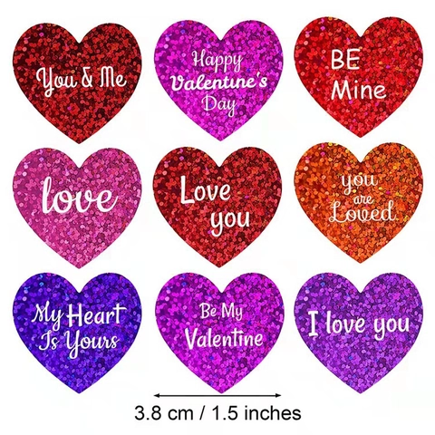 Adesivi A Forma Di Cuore Laser Glitter Autoadesivi Romantici Per Decorazione Regali Di San Valentino Fai Da Te