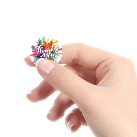 Autocollants De Remerciement Ronds En Rouleau Aquarelle Design Artistique Étiquettes Autocollantes Pour Emballage Cadeau Scellage