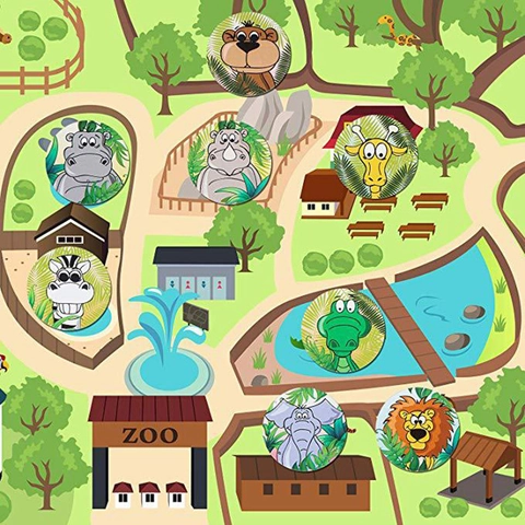 Autocollants En Rouleau Animaux De La Jungle Thème Zoo Dessin Animé Étiquettes Autocollantes Pour Enfants