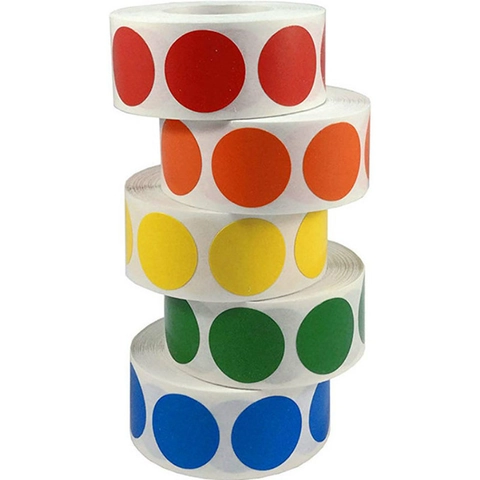 Colorful Round Dot Stickers Self Adhesive Circle Labels Roll For Office School Classification Marking