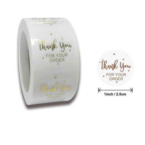 Autocollants De Merci Étiquettes De Scellage Rondes En Feuille D'or Pour Emballage Cadeau Boulangerie Décoration Enveloppe