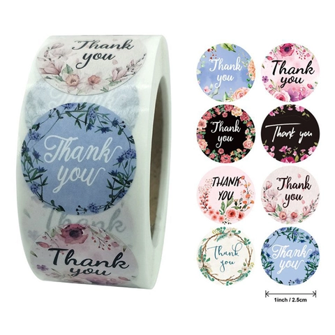 Autocollants De Remerciement Floraux Étiquettes Autocollantes Pour Emballage Cadeau Sceau D'Enveloppe Boulangerie Décoratif