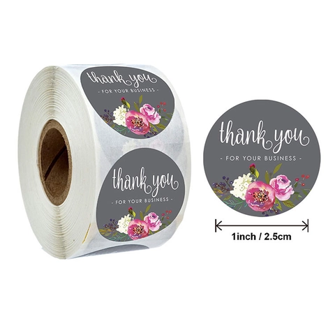 Autocollants De Merci Ronds Floraux Étiquettes Adhésives Pour Emballage De Cadeaux De Petite Entreprise Sceau Décoratif