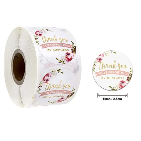 Adesivi Di Ringraziamento In Rotolo Etichette Sigillo Floreali Per Piccole Imprese Matrimonio Festa Confezione Regalo Carta Autoadesiva