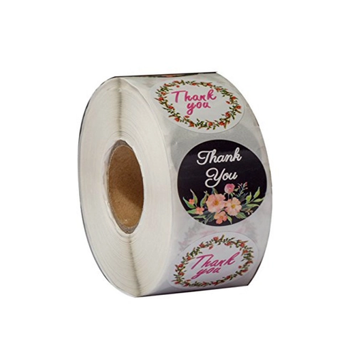 Bloemen Thank You Stickers Ronde Zelfklevende Etiketten Voor Cadeauverpakking Enveloppe Afdichting Zakelijke Waardering Bruiloft Feest Decor