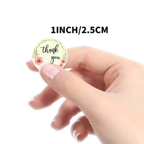 Autocollants De Merci Floraux Ronds Étiquettes De Scellage Auto Adhésives Pour Emballage Cadeau Entreprise Bouquet Décoration