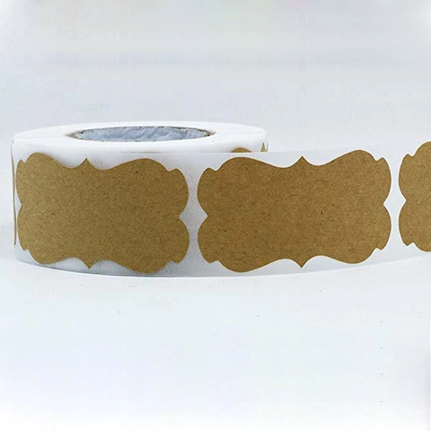 Étiquettes En Papier Kraft Naturel Vintage Bordure Décorative Autocollantes Vierges Pour Emballage De Cadeaux De Noël Et Organisation