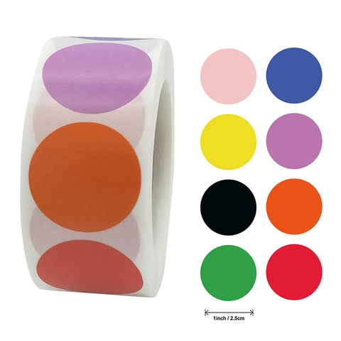 Pegatinas De Papel Redondas Multicolores Etiquetas De Codificación Decorativas Marcado Y Clasificación Para Proyectos De Oficina Y Escuela
