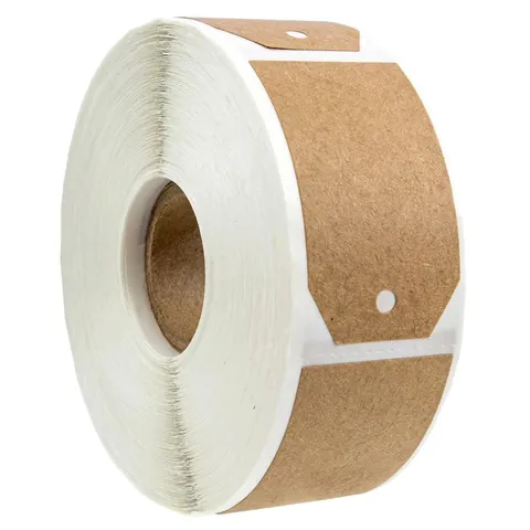Bruin Kraftpapier Cadeau Label Stickers Rol Blanco Natuurlijke Tag Vorm Zelfklevende Labels Voor Verpakking En Knutselen