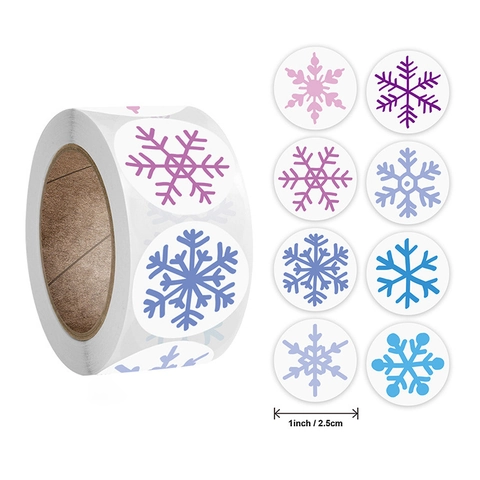 Autocollants Flocon De Neige De Noël Étiquettes Décoratives Emballage Cadeau Autocollantes Éléments D'Hiver Pour Sceller Enveloppes