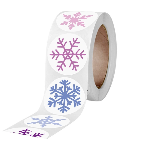 Autocollants Flocon De Neige De Noël Étiquettes Décoratives Emballage Cadeau Autocollantes Éléments D'Hiver Pour Sceller Enveloppes