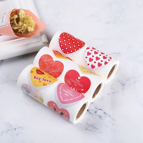 Herz Aufkleber Selbstklebende Papieretiketten Für Valentinstag Geschenkverpackung Hochzeit Party Umschlag Siegel Dekorativ