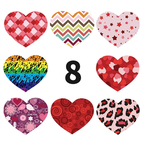 Etichette Autoadesive a Forma di Cuore Multi Motivo per Confezione Regalo di San Valentino Adesivi Decorativi Love You