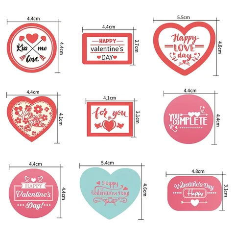 Valentijnsdag Stickers Hart Rond Vorm Zelfklevend Etiket Voor Cadeau Envelop Afdichting Romantisch Rood Roze Feest Decoratie