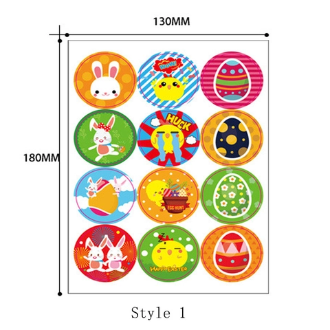 Easter Bunny Egg Chick Decorative Stickers Adhesive Paper Labels Holiday Gift Wrapping Decor Cute Cartoon Patterns
