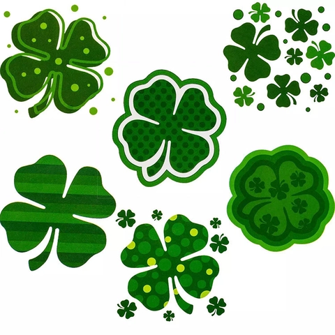 St Patricks Day Temporäre Tattoo Aufkleber Grüne Klee Shamrock Etiketten Für Irische Festival Party Karneval Zubehör